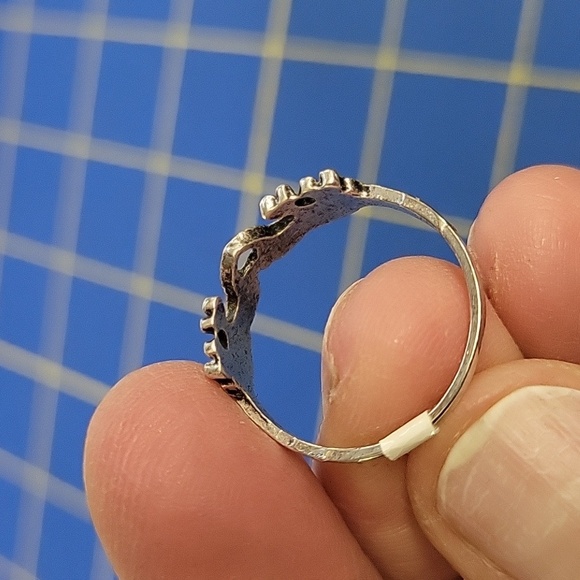 Elephant Pair Silver Tone Ring Size 8.5 - Picture 3 of 3